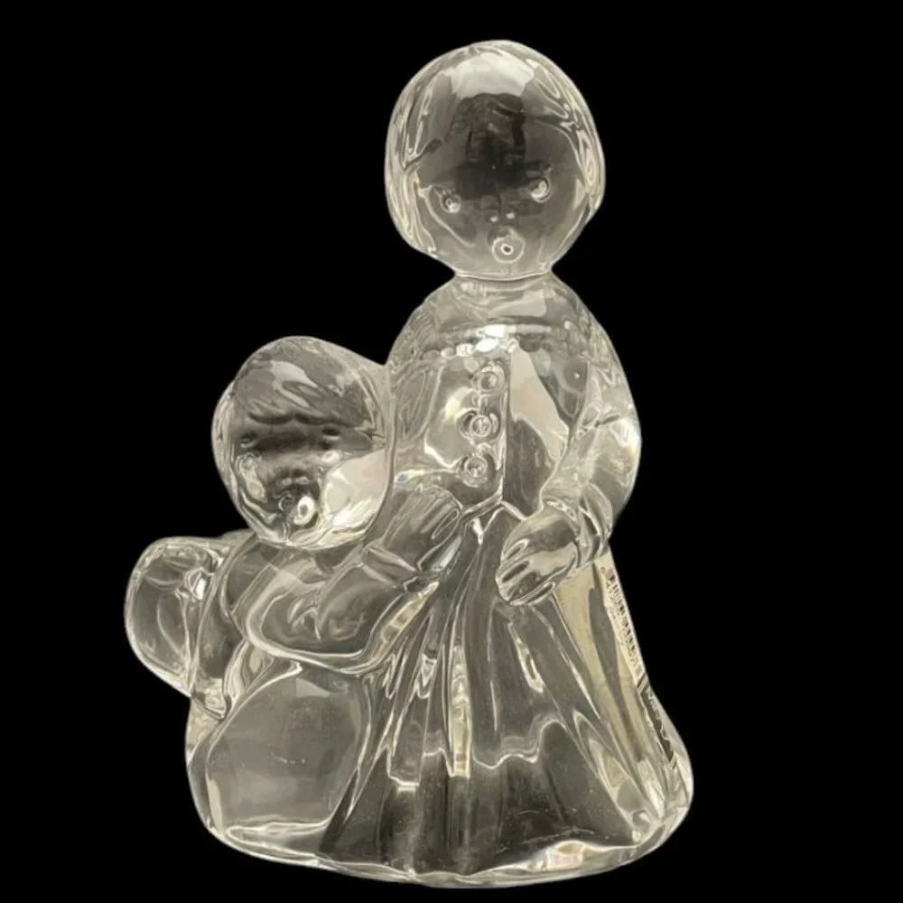 R.O.C Vtg Crystal Mother & Child Figurine Sculpture